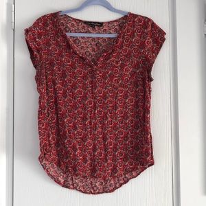 Red floral top